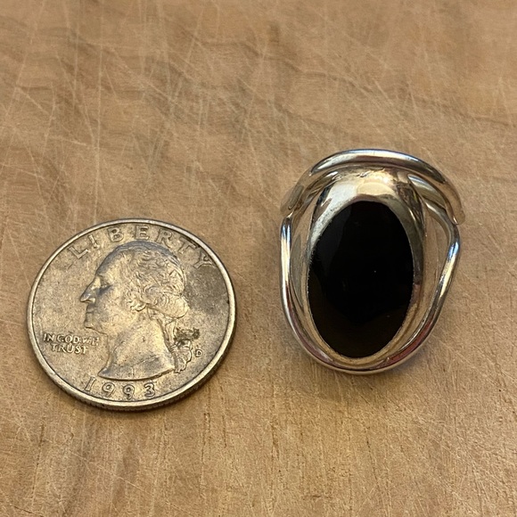 Vintage black 925 sterling silver ring from Mexico - Picture 8 of 8